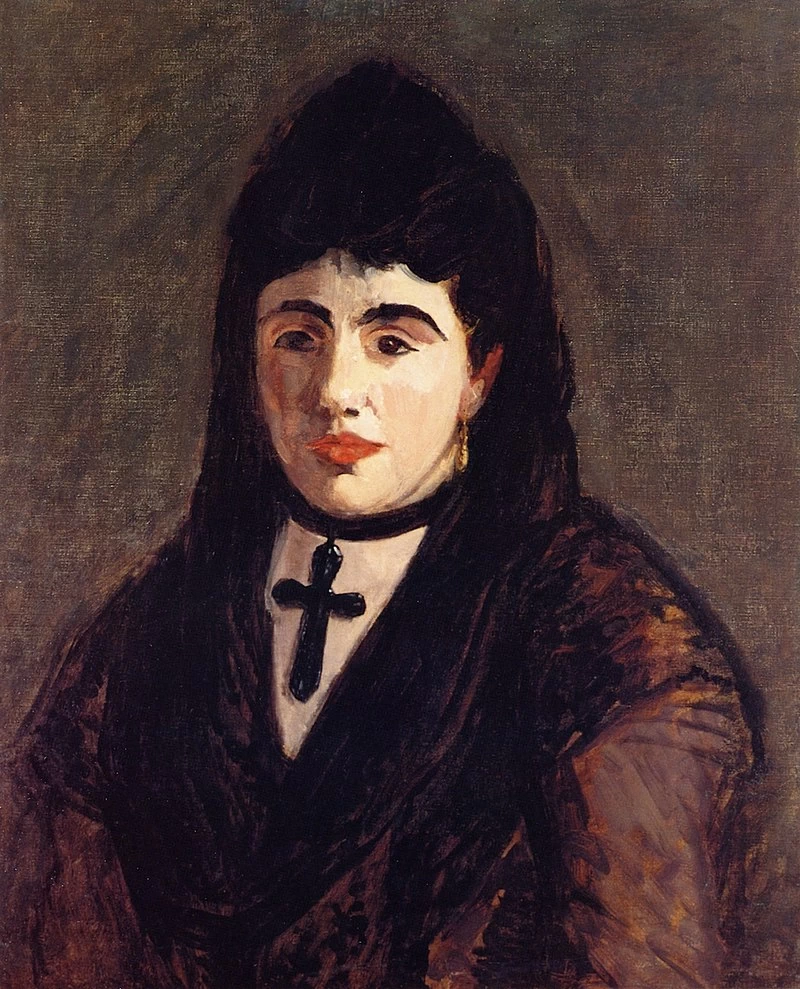  195-Édouard Manet, La spagnola con la croce nera, 1865 